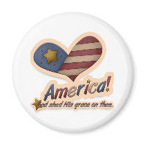 American God Shed His Grace On Thee Patriotic magnets
