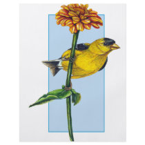 American Goldfinch and Zinnia flower flyers by tshirtdart American Goldfinch and Zinnia flower flyers