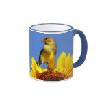 American Goldfinch on Sunflower Mugs