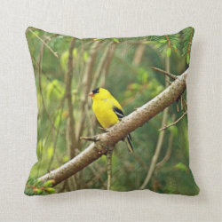American Goldfinch Songbird - Spinus tristis Throw Pillow