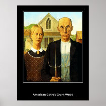 American Gothic Grant Wood Vintage Poster
