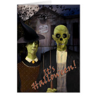 American Gothic Halloween Greeting Card