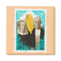 AMERICAN GOTHIC KAYAKERS FRIDGE MAGNET