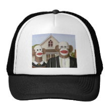 American Gothic Sock Monkeys Trucker Hat