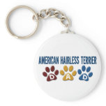AMERICAN HAIRLESS TERRIER DAD Paw Print Key Chain