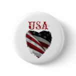 American Heart Flag Buttons