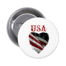 American Heart Flag Buttons
