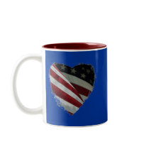 American Heart Flag Coffee Mugs