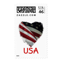 American Heart Flag postage stamps