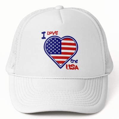 American Heart Hat " I Love the USA" by windyone