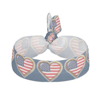 American Heart Ribbon Hair Tie