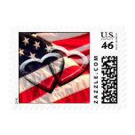 American Hearts Wedding Postage Background