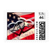 American Hearts Wedding Postage Love Military postage