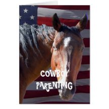 American History - Cowboy Parenting Greeting Cards