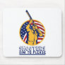 American hunter aiming shotgun rifle flag mousepad