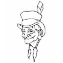 AMERICAN INDIAN CHIEF WITH HAT T SHIRT by alittleblack