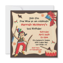 American Indian Girl Birthday Party Invitation