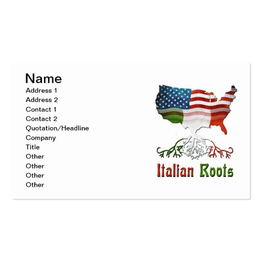 American Italian Business Cards (front side)