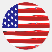 American Kayak Flag Round Stickers