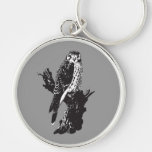 American Kestrel Sketch Premium Round Keychain