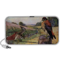 American Kestrels on a Barbed Wire Fence Notebook Speaker