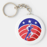 American Marathon runner stars stripes Key Chain