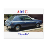 AMERICAN MOTORS JAVELIN AND GREMLIN AND CACTI POSTCARD