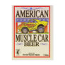 american muscle car beer post card