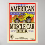 american muscle car beer poster posters