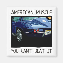 American muscle car, classic and vintage blue V8 Magnet