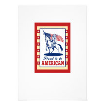 American Patriot Independence Day Poster Greeting Custom Invites