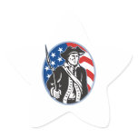 American Patriot Minuteman With Bayonet Rifle And Stickers