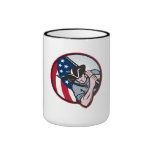 American Patriot Minuteman With Flag Coffee Mugs