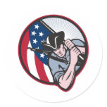 American Patriot Minuteman With Flag Sticker