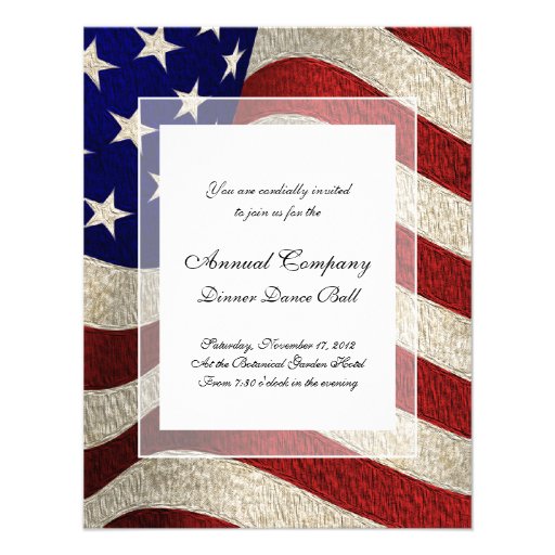 American Patriot Vintage Stars and Stripes US Flag Custom Invites