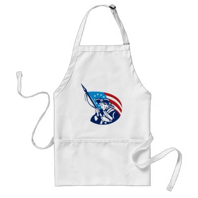 American patriot with Betsy Ross flag Apron by patrimonio