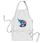 American patriot with Betsy Ross flag aprons