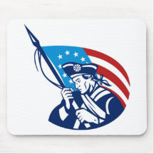 American patriot with Betsy Ross flag Mousepads