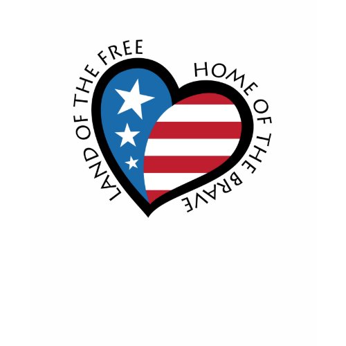 American patriotic heart - Land of the free shirt