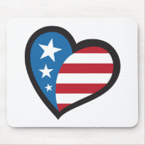 American patriotic heart mousepads