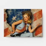 American Patriotic Naughty PinUp CowGirl Envelopes