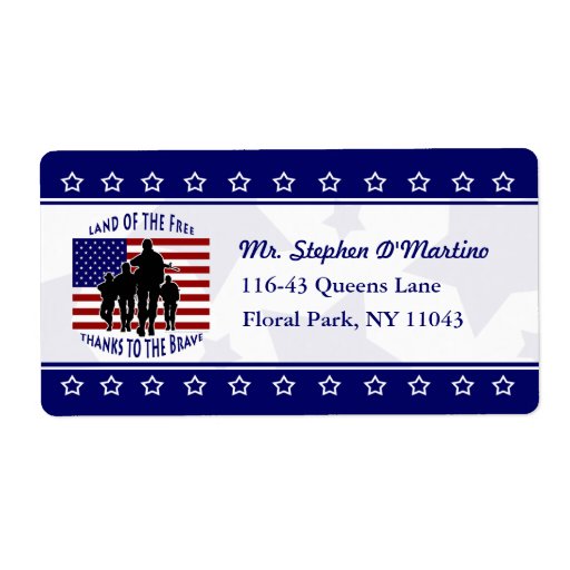 American Patriotic Personalized Shipping Label | Zazzle