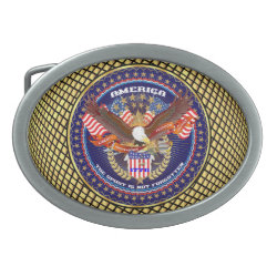 American Patriotic Please View Notes Oval Belt Buckle