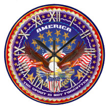 American Patriotic Please View Notes Round Wall Clocks