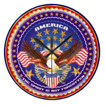 American Patriotic Please View Notes Wall Clocks