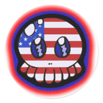 American Patriotic Tako-Chan Round Sticker