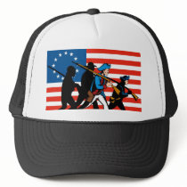 American patriots marching with Betsy Ross flag Hat