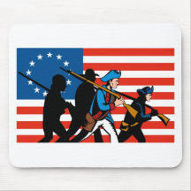 American patriots marching with Betsy Ross flag Mousepad
