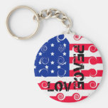 american PEACE, LOVE Keychain