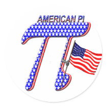 AMERICAN PI (PIE) - MATH HUMOR STICKERS